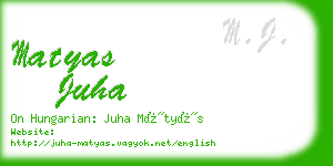 matyas juha business card